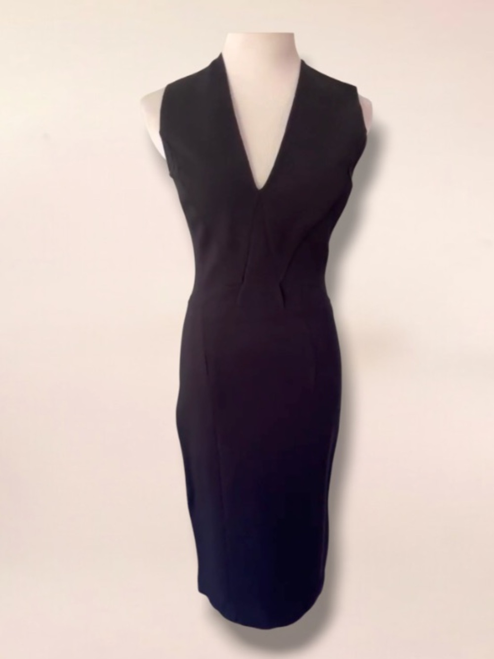 GIVENCHY PARIS Little Black Fitted Stretch Dress Size 40